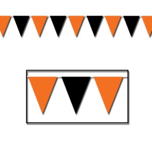 Orange and Black Outdoor Pennant Banner 30 ft