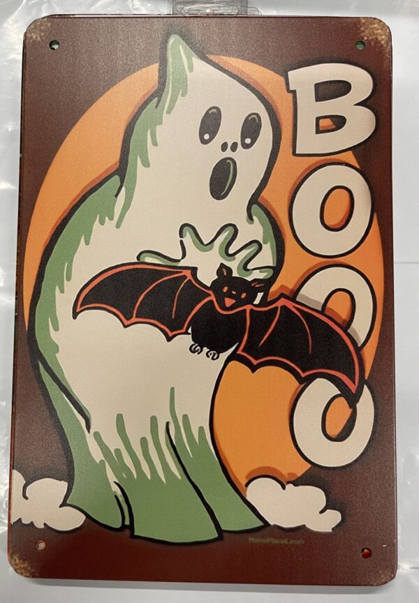 Vintage Ghost Wall Tin  Sign