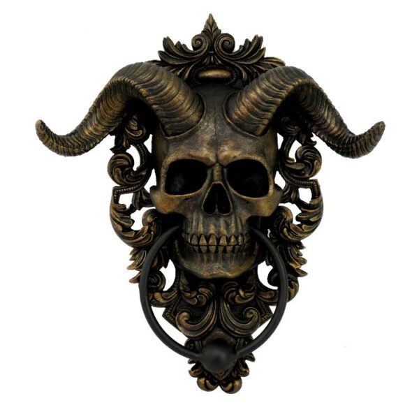 Horned Skull Door Knocker