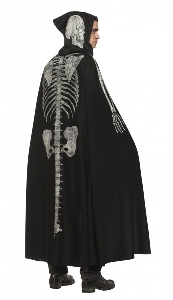 Hooded Black Skeleton Cape
