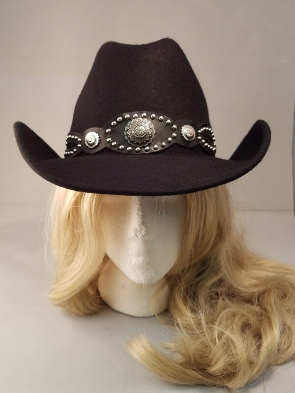 Black Wool Cattleman Cowboy Hat with Studs