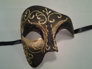 Phantom of the Opera Mask - Black & Gold 