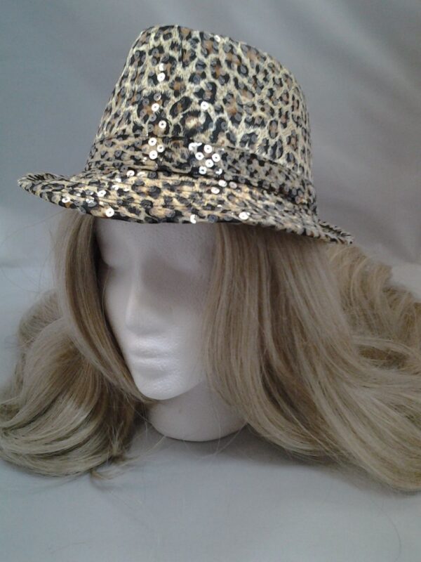 Sequin Leopard Fedora Hat