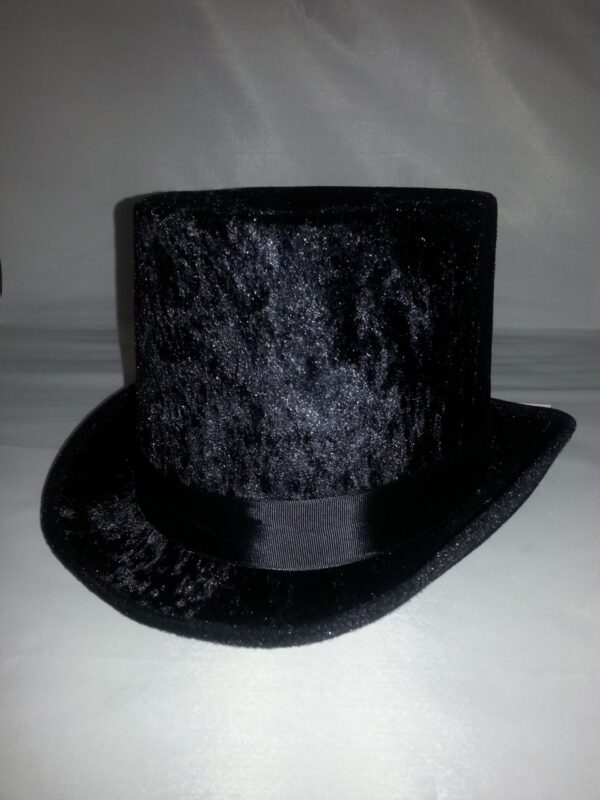 Crushed Velvet Black Top Hat