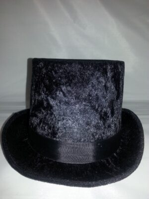 Crushed Velvet Black Top Hat