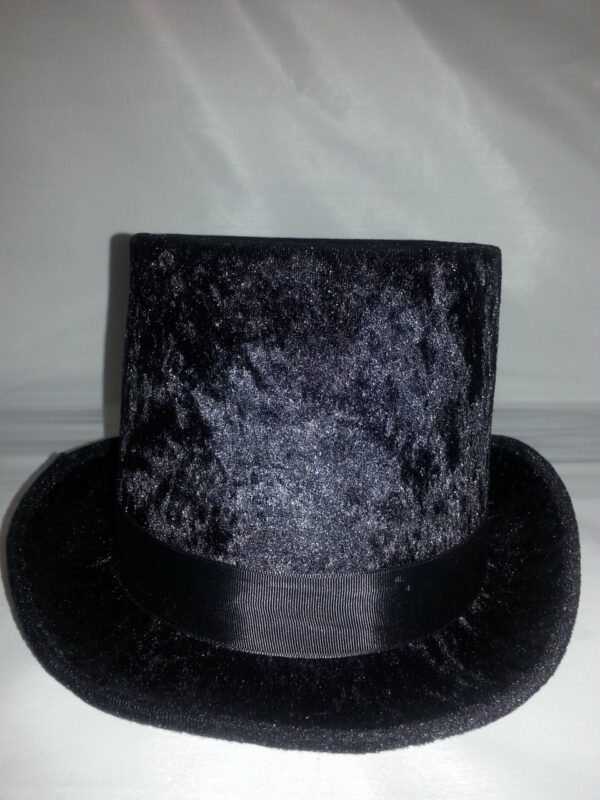 Crushed Velvet Black Top Hat