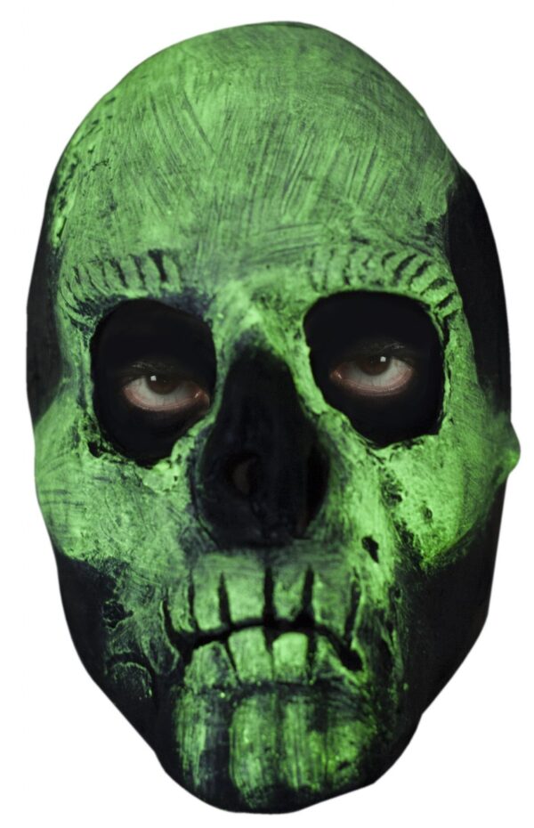 Glow in the Dark Skull Front Face Adult Latex Mask