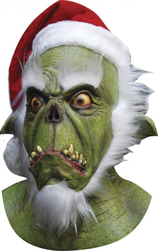 Green Santa Evil Grinch Adult Latex Mask