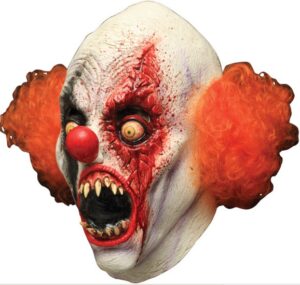 Creepy Clown Latex Mask with Hair