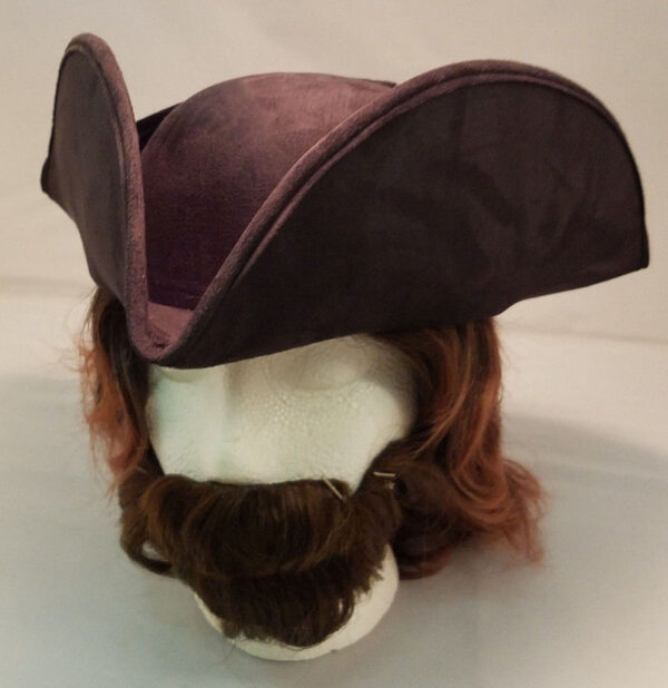 Black Faux Suede Pirate Hat