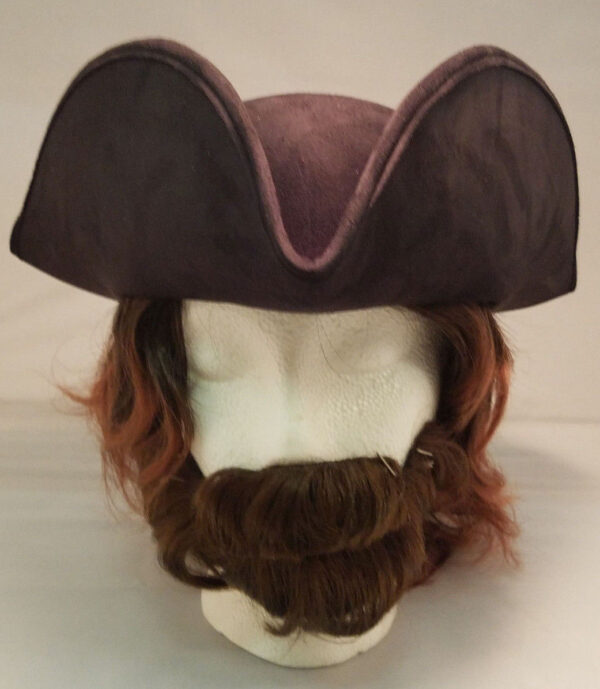 Black Faux Suede Pirate Hat