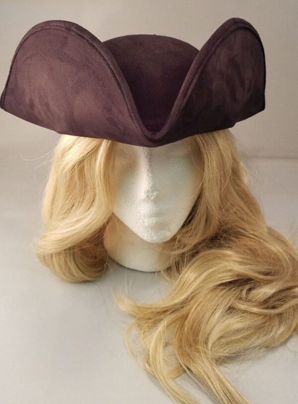 Black Faux Suede Pirate Hat