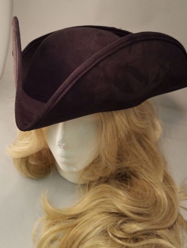Black Faux Suede Pirate Hat