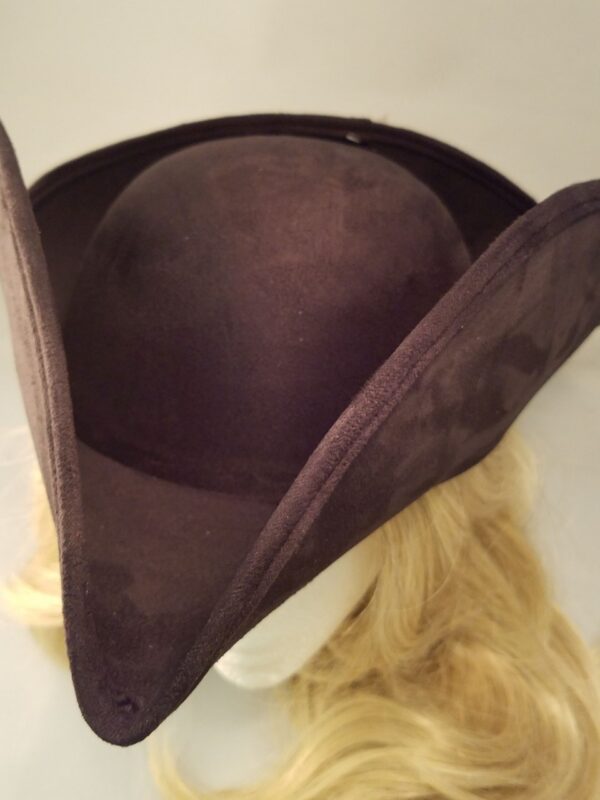 Black Faux Suede Pirate Hat