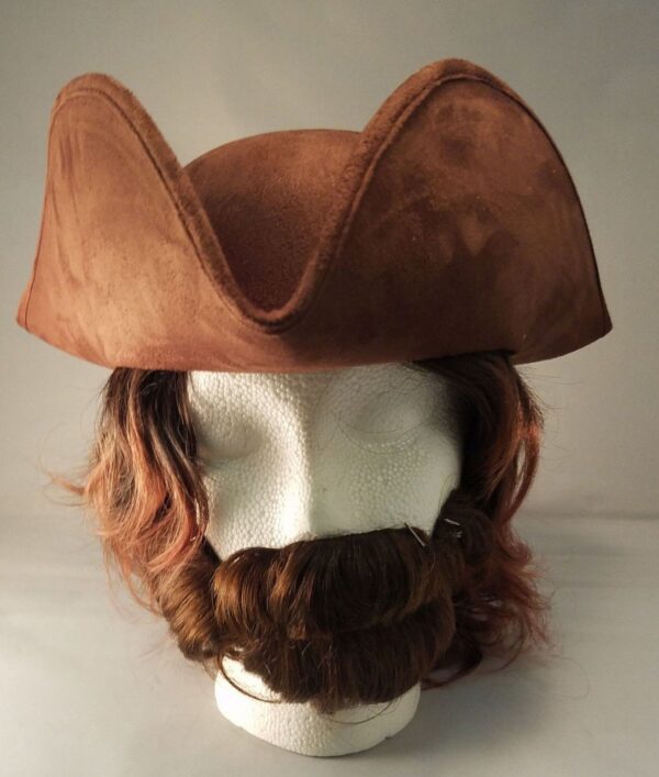 Brown Faux Suede Pirate Hat