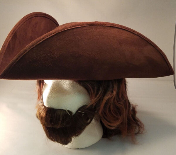 Brown Faux Suede Pirate Hat