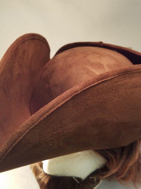 Brown Faux Suede Pirate Hat