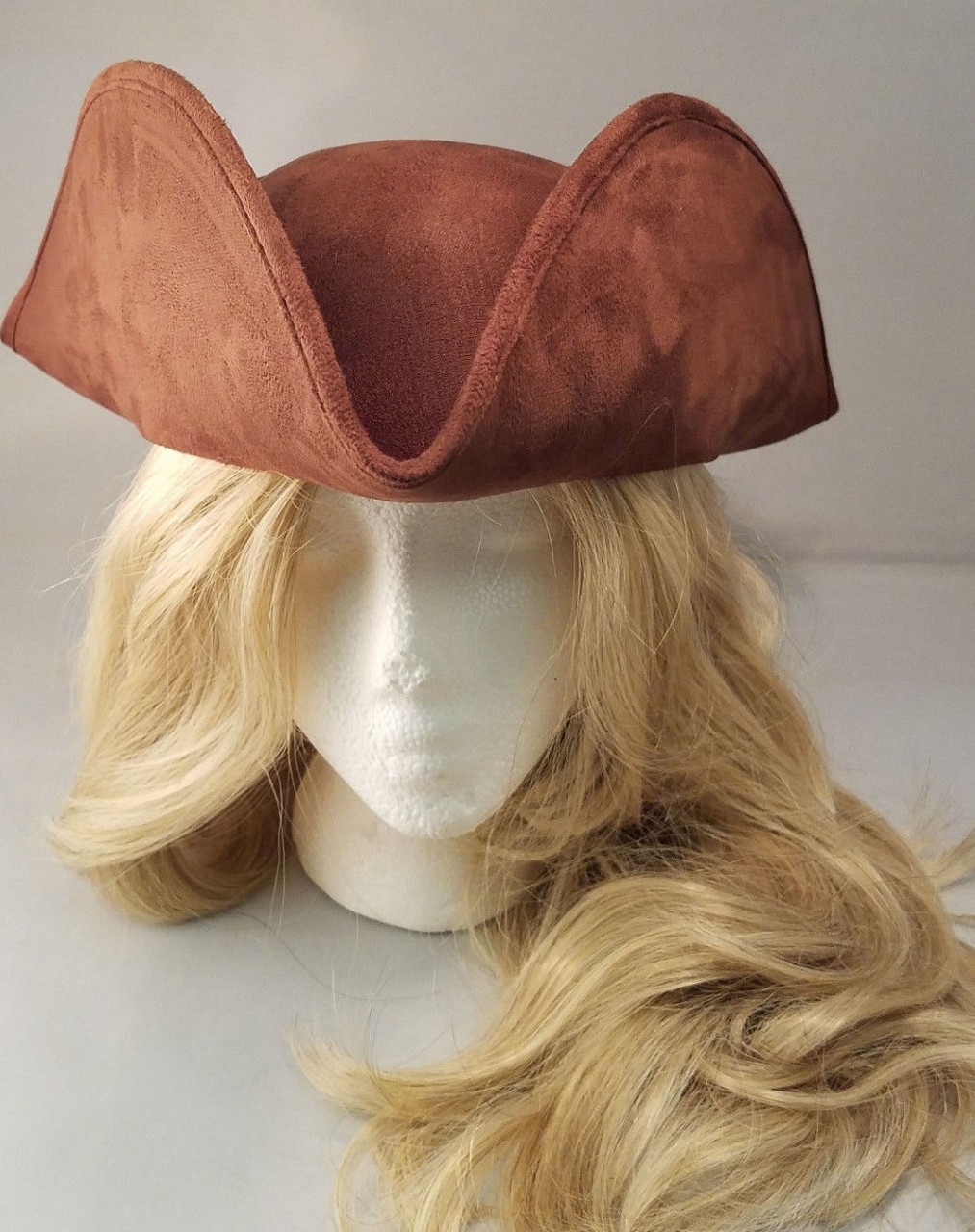 Brown Faux Suede Pirate Hat