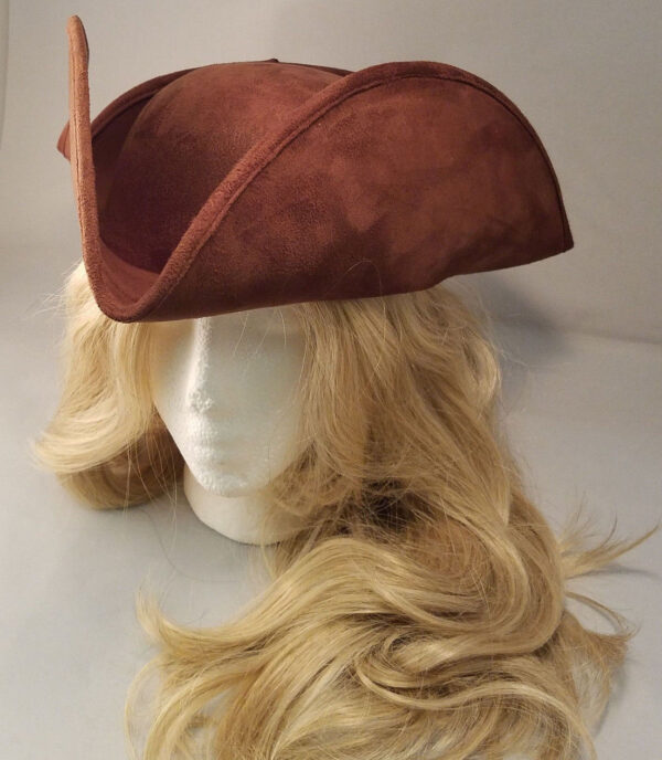 Brown Faux Suede Pirate Hat