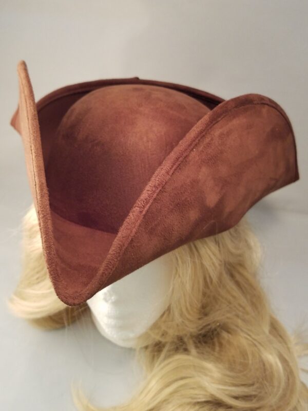 Brown Faux Suede Pirate Hat