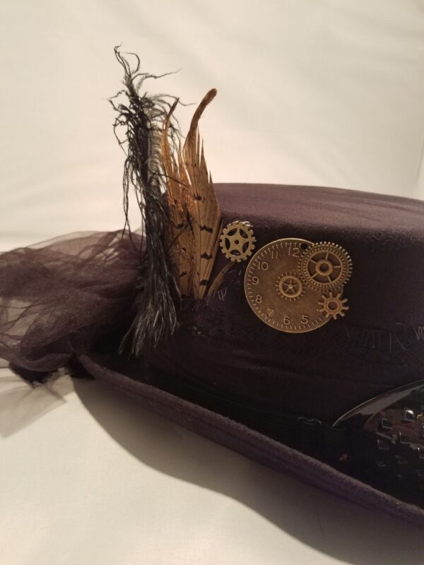 Deluxe Black Steampunk Ladies Hat