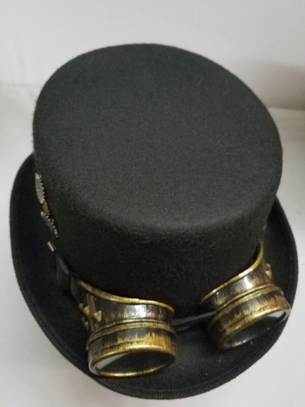 Steampunk Top Hat with Gears & Goggles