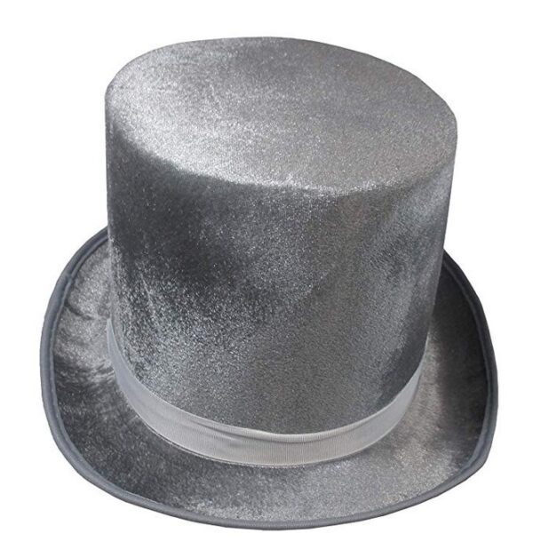 Grey Velvet Top Hat