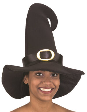 Black Witch Hat with Gold Buckle