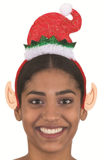 Mini Elf Hat on Headband with Attached Elf Ears