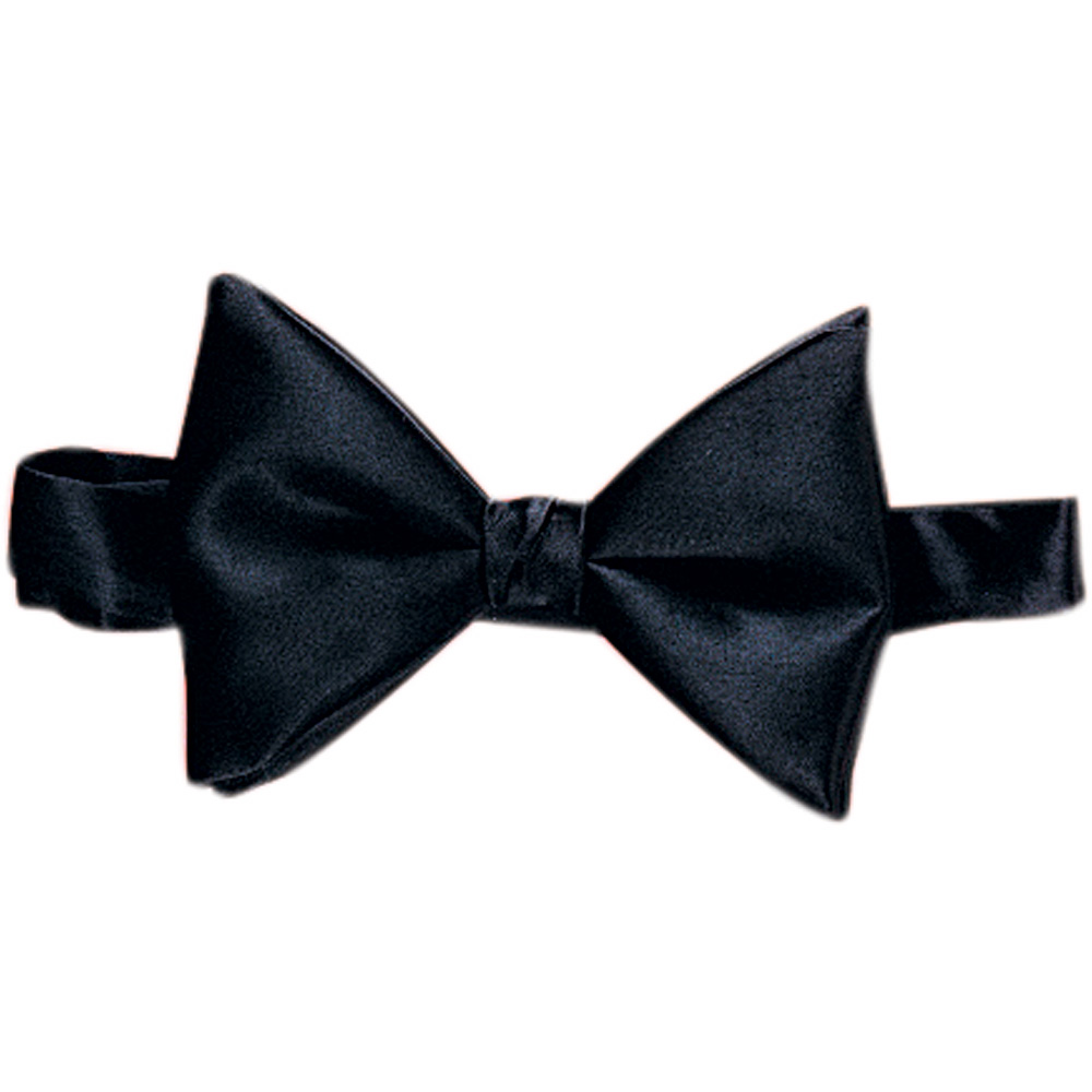 Black Satin Bow Tie with Adjustable Strap