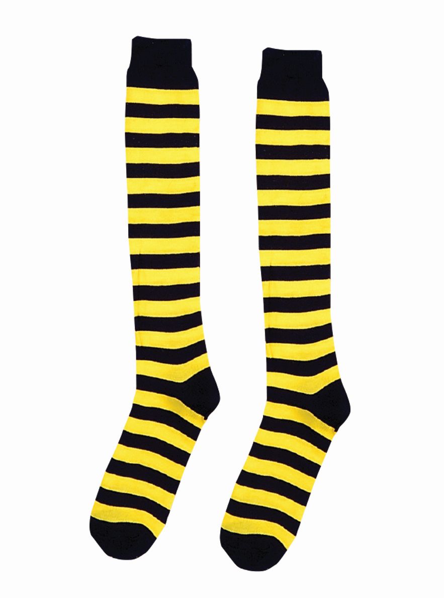Yellow and Black Striped Bee Socks
