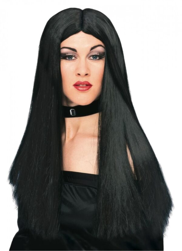 24" Long Straight Wig Black