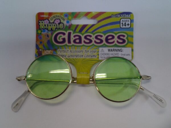 Hippie Round Glasses Green Lenses