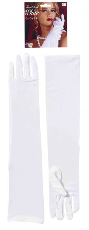 White Opera Length Adult Gloves