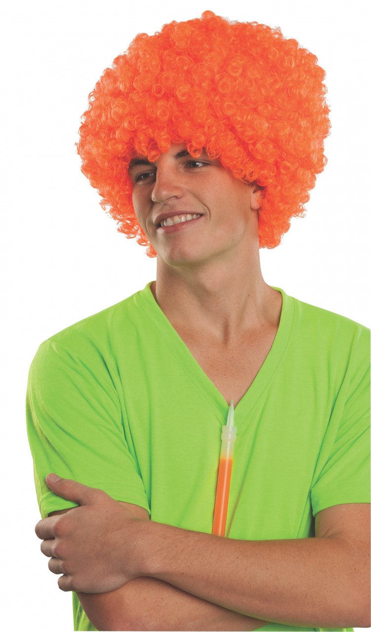 Neon Orange Afro Wig