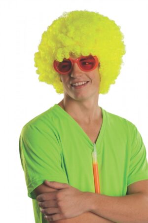 Neon Yellow Afro Wig