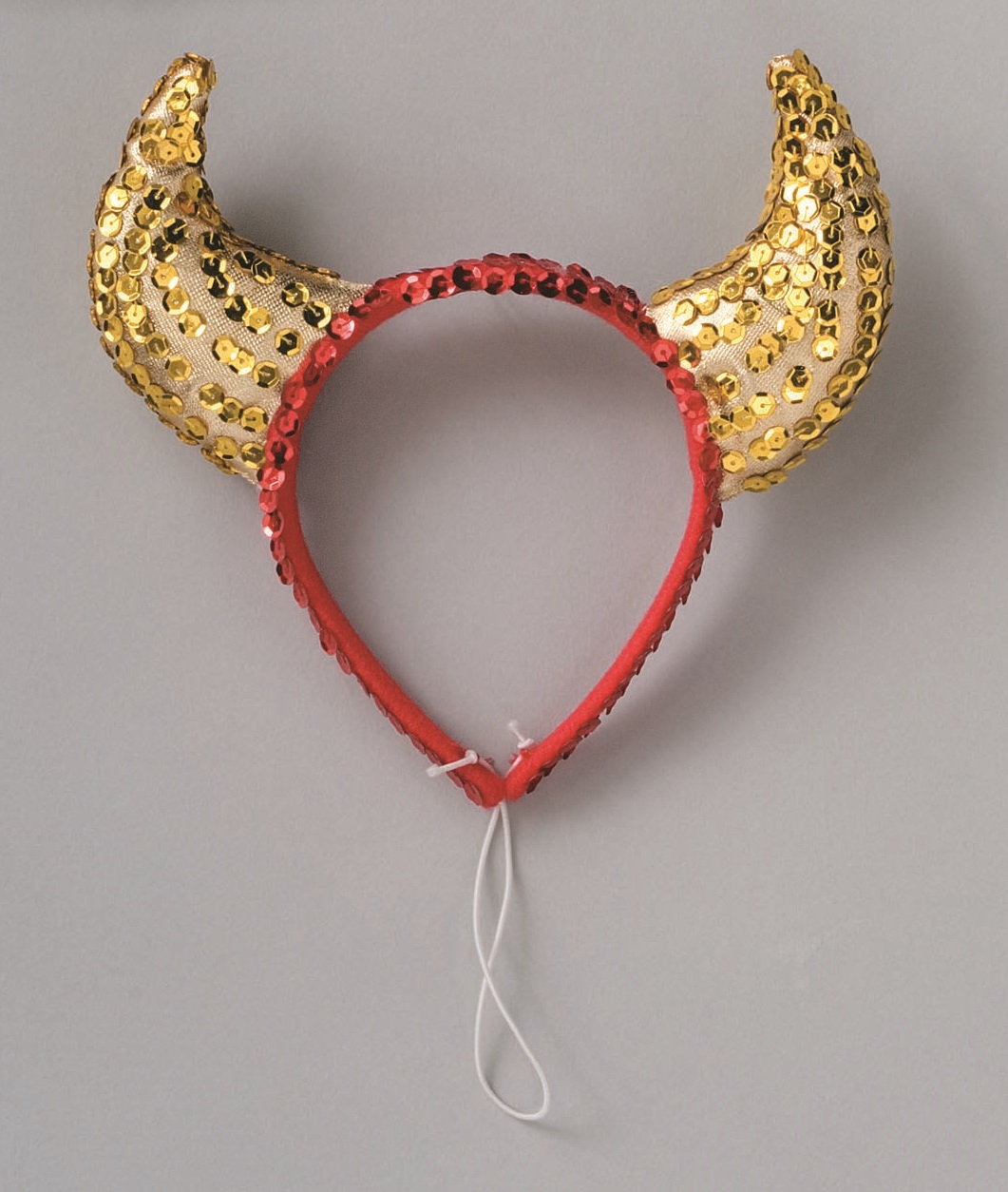 Red and Gold Sequin Devil Horns on Headband