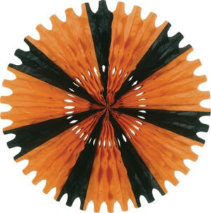 Orange and Black Art-Tissue Fan