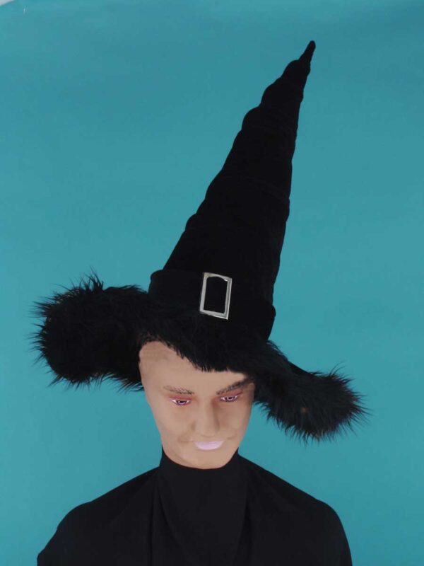 Velvet Witch Hat with Fur Trim