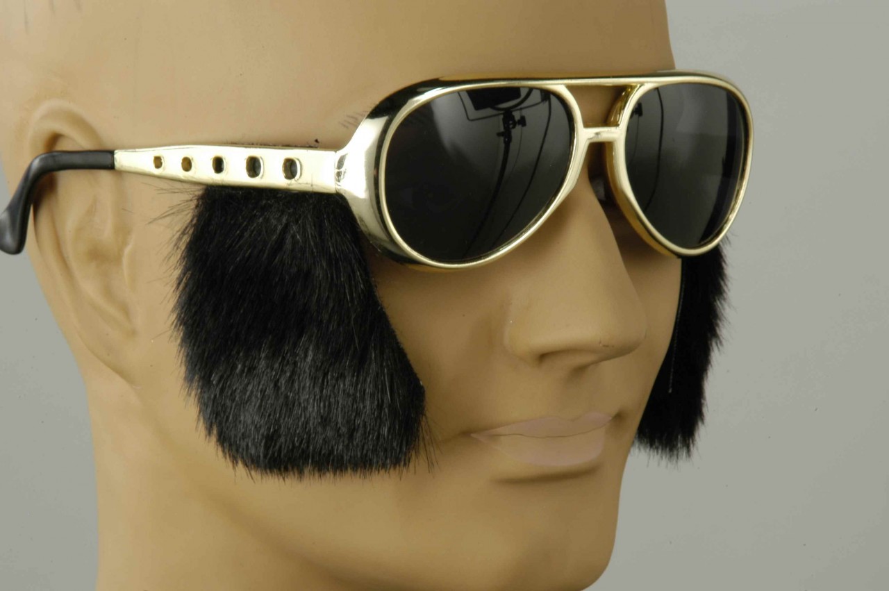 Rock & Roll Elvis Sunglasses w/ Sideburns