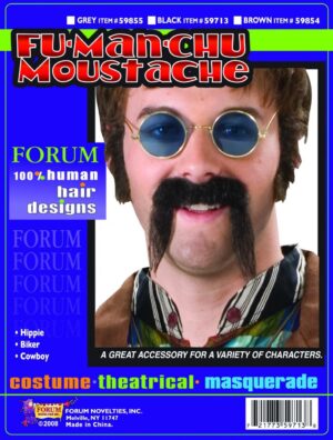 Brown Fu Manchu Moustache