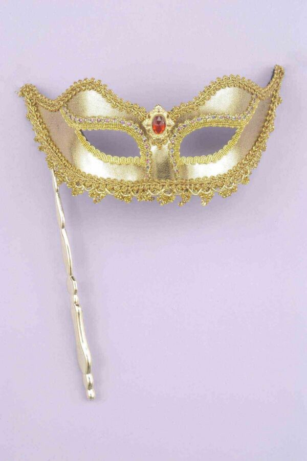 Venetian Mask on a Stick Gold