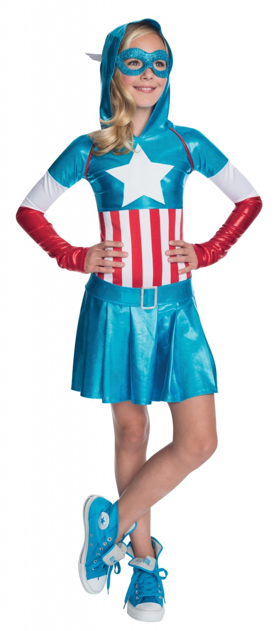 Captain America Deluxe Hoodie Girls Costume
