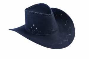 Black Faux Suede Cowboy Western Hat