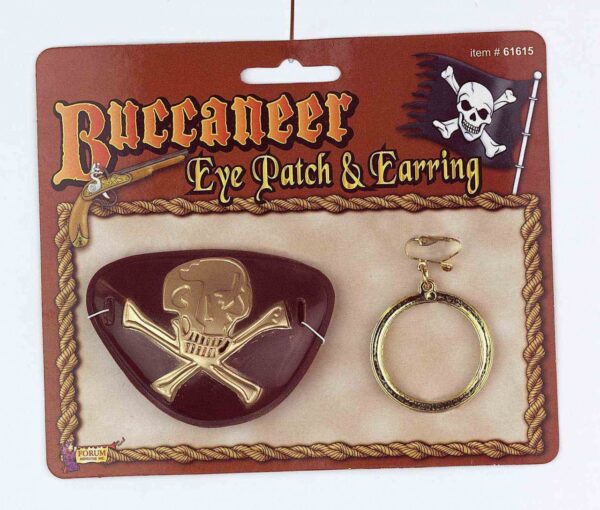 Buccaneer Eye Patch and Earring Combo