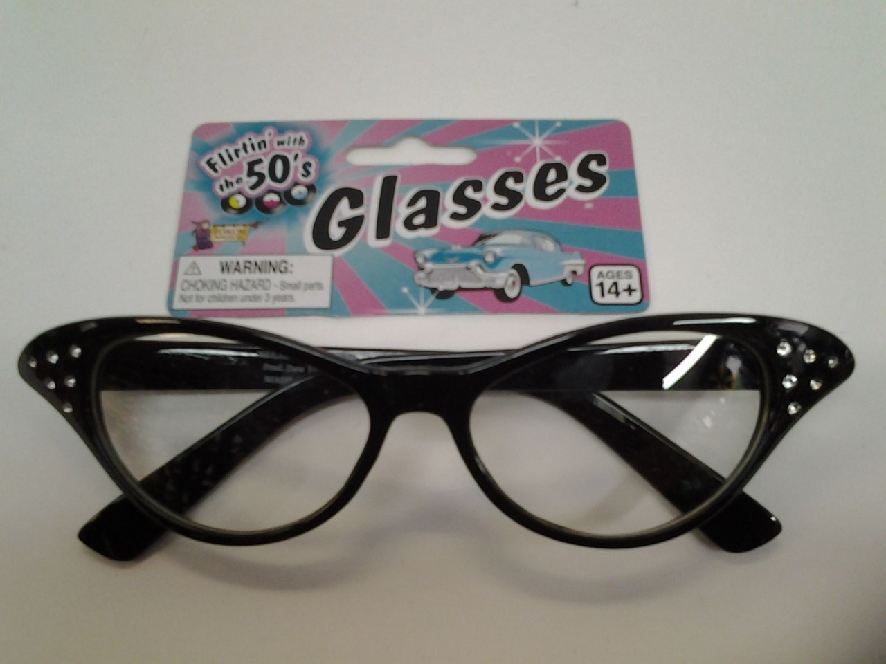 50's Rhinestone Glasses Black