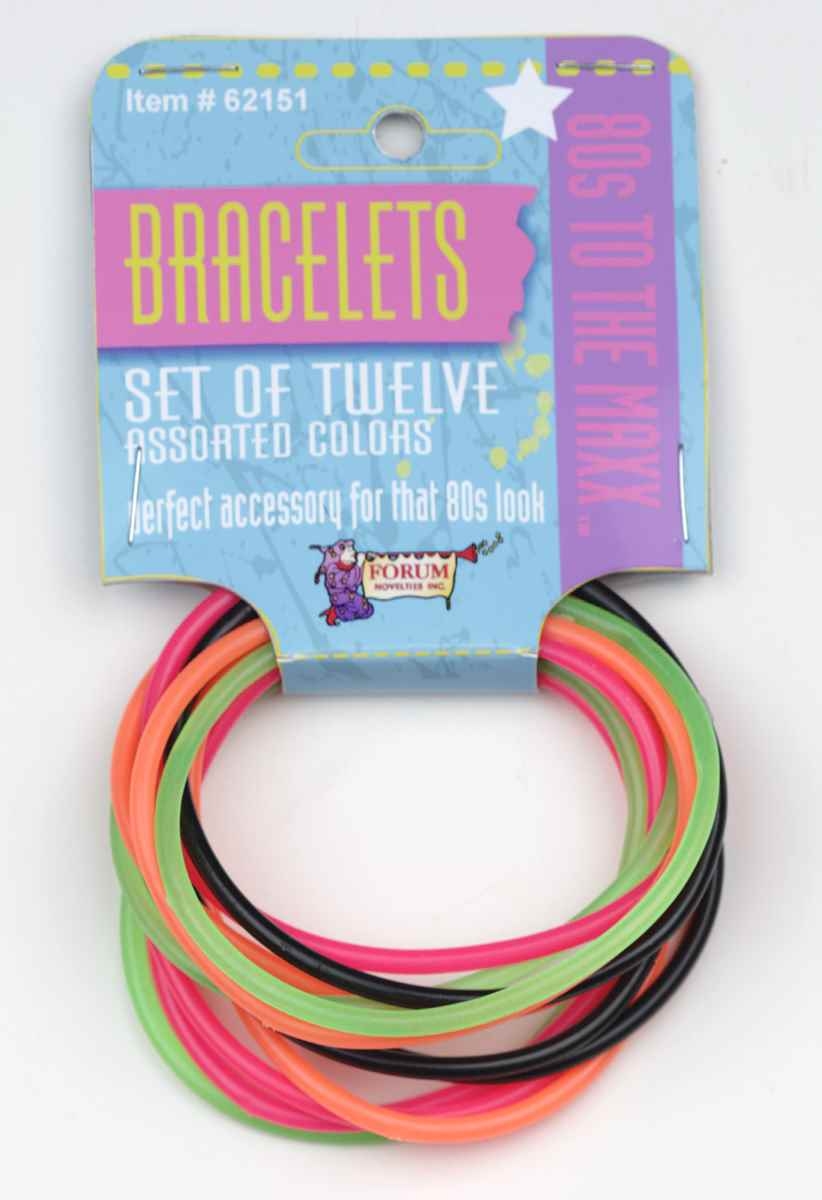 12 Assorted Color 80's Jelly Bracelets