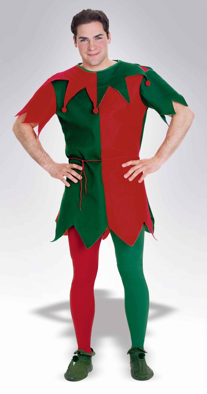 Plus Size Elf Red and Green Tights
