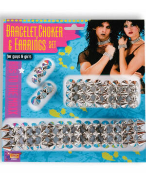 80's Bracelet, Choker and Earrings Set