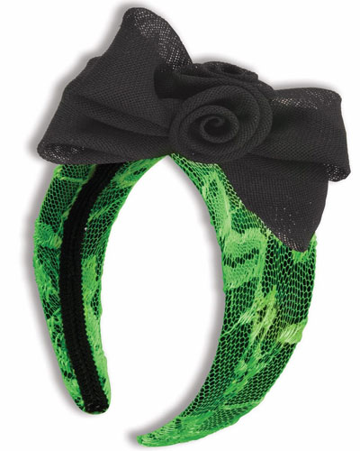 Lacey Bow 80's Headband Green
